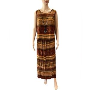 Vintage Nina Piccalino 2 Piece tribal ethnic skirt tank set 10
